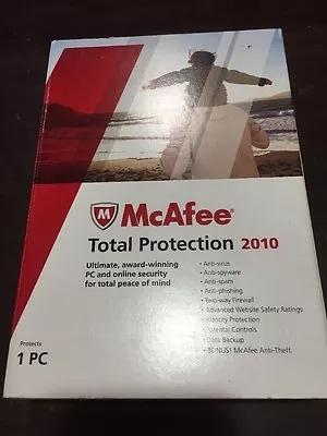 Brand New McAfee Total Protection 2010 1 PC (old Version) • $14.95