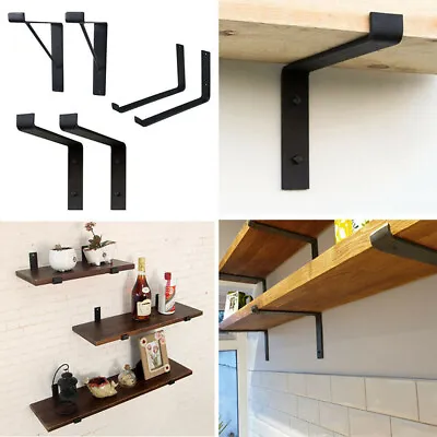 Heavy Duty Cast Iron Wall Mounted L Shaped Angle Shelf Metal Bracket Supports • £9.99