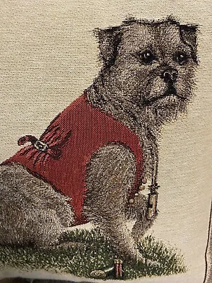 Hines Of Oxford Tan Terrier Tapestry Pillow Feather Puppy Dog Rt Hon Thomas NEW  • $49.77