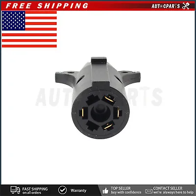 Round 7 Way To 4 Pin Flat Tow Trailer Light Adapter Plug Connector Boat Trunk RV • $9.99