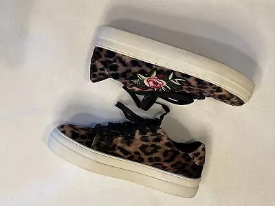 Madden Girl Addie New Women's Leopard Print Floral Platform Sneakers 6.5 M • $14.99