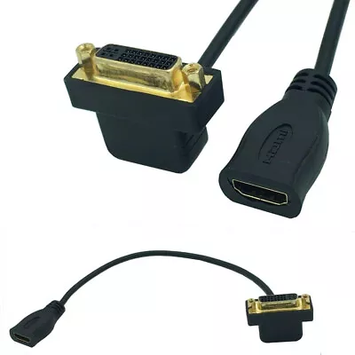HDMI Female To DVI 24+5 Female 90° Angle Cable Cord Adapter 1080P HDTV Conveter • $5.98
