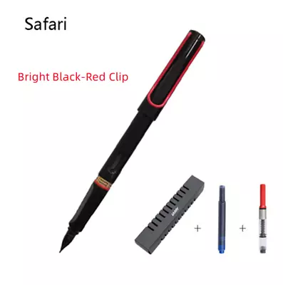 LAMY Safari Special Edition Series Bright Black-Red Clip EF Nib Fountain Pen • $18.80