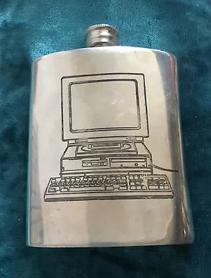 Hip Flask Vintage Computer 5 Oz English Pewter Made In Sheffield  England • $15