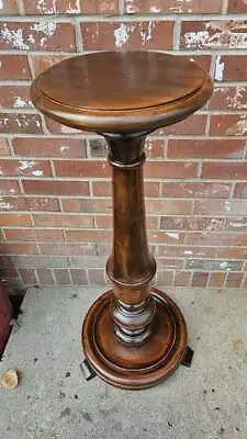 Antique Cherry Plant Stand Fern Table Handmade Carved Wood Pedestal • $319.99