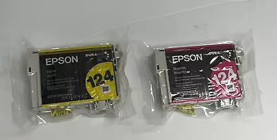 Epson 124 Genuine 2pk Combo Ink Cartridges Cyan Magenta Yellow • $16.95