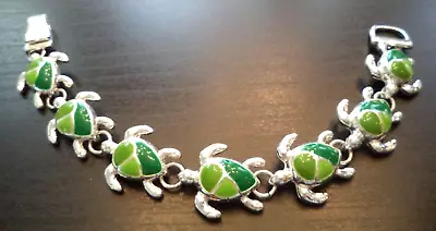 Stunning Vintage Estate Enameled Sea Turtle 7.5  Bracelet!!! 1563k • $0.99