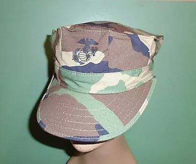 US Marine Corps USMC EGA Woodland Camo 8 Point Utility Cover Hat Cap All Sizes • $19.99