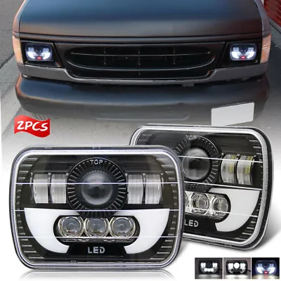 $72.87 • Buy 2PCS 5x7 7x6  LED Headlights Hi/Lo Beam DRL For Jeep Wrangler YJ Ford E-250 350