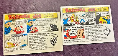 Lot Of 2 Vintage Bazooka Joe Bubble Gum Comic Card Puzzle Pieces • $6.25