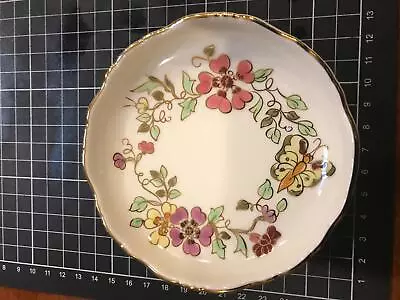 Zsolnay Pecs Hand Painted Porcelain Plate Pink Flowers Gold Gilt 1999 - 9335/026 • $43.95