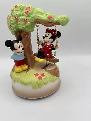 Vintage Disney Mickey & Minnie Mouse Swing Wind-Up Music Box • $33