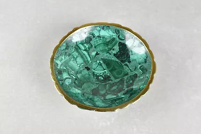 Small Malachite Dish Malachite Bowl Round From Congo  8.7 Cm   # 19506 • $29.95