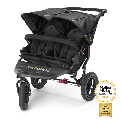 £499 • Buy Brand New Out N About Nipper 360 Double Pushchair V4 In Raven Black