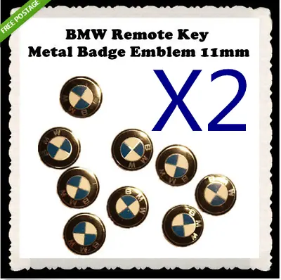 $5.90 • Buy 2x 11MM BMW Remote Key Replacement Decal Fob Logo Badge Emblem Stickers