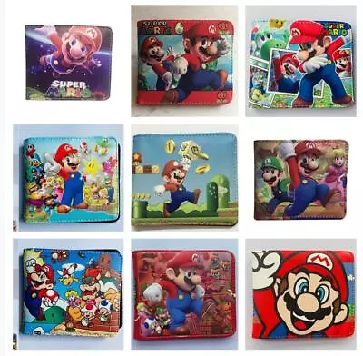 The Super Mario Bros PU Wallet 3D Bi-fold Wallets With ID Card Holder Coin Purse • $5.54
