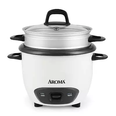 Aroma® 6-Cup (Cooked) / 1.5Qt. Rice & Grain Cooker White New ARC-743-1NG • $17.21