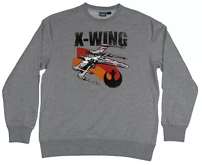 Star Wars Mens Crewneck Sweatshirt- X-Wing Flying Over The Republic Logo Pic • $30.97