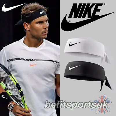 £14.95 • Buy Nike Headband Bandana Tie Dri Tennis Sports Hairband Nadal Federer Black White