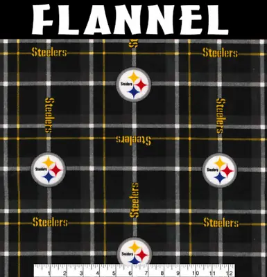$13.95 • Buy NFL Pittsburgh Steelers Plaid 14936D Flannel Fabric By The Yard