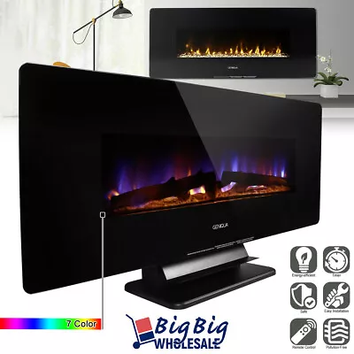 1400W 42  Wall Mount/Free Standing Electric Fireplace Heater 7Color LED +Remote • $148.99