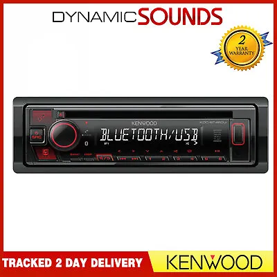 Kenwood KDC-BT460U 1DIN Car Multimedia Stereo Receiver USB AUX-In CD Bluetooth • £74.99