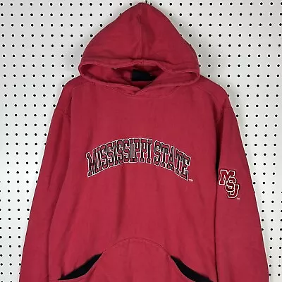 Mississippi State Bulldogs Starter Hoodie Sweatshirt 90s Faded Vintage Sz Medium • $29.89