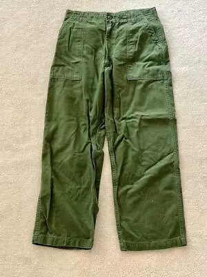 1960's U.S. Army Vietnam Era Cotton Sateen OG 107 Type 1 Trousers Pants 32 X 29 • $59.99