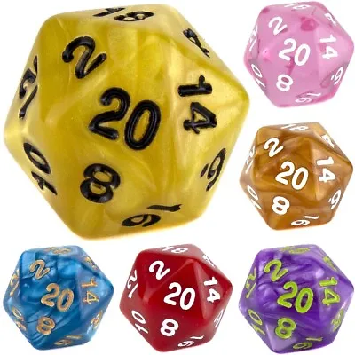 D20 Poly Dice (Select Colour) / HD 20 Sided Maths Games Educational RPG MTG D&D • £2.89