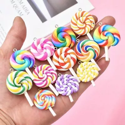 10pcs/lot Lollipop Pendants Charms Loli Pops Pendant Bead Charm Jewelry Making A • $19.05