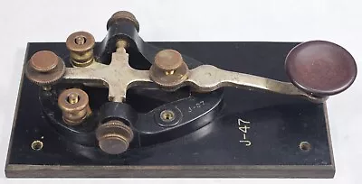 WWII Era US Military? J-37 Morse Code Telegraph Key Keyer On J-47 Bakelite? Base • $33.33