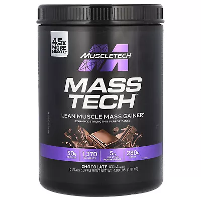 Mass Tech Lean Muscle Mass Gainer Chocolate 4 Lbs (1.81 Kg) • $37.43