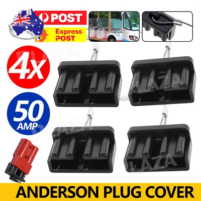 $5.95 • Buy 4pc Black Dust Cap Anderson Plug Cover Style Connectors 50AMP Battery Caravan