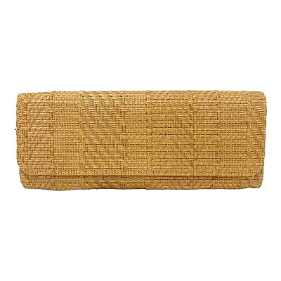 Maurizio Taiuti Woven Jute Cluth Floral Lining Tan Made In Italy • $49.95