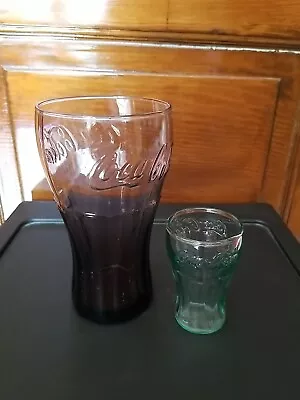 Coca Cola Vintage Look Colored & Clear Glass Set Of 2 3  & 6   • $24.95