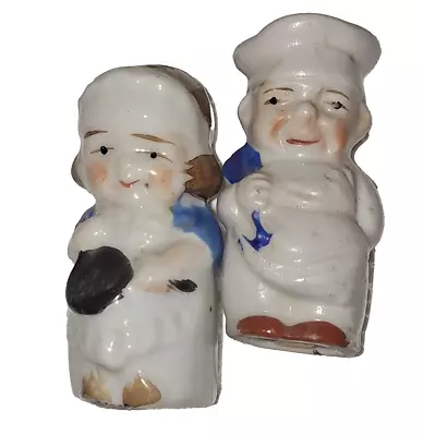 Chef Couple Set - Salt And Pepper Shakers - Japan Vintage • $8.30