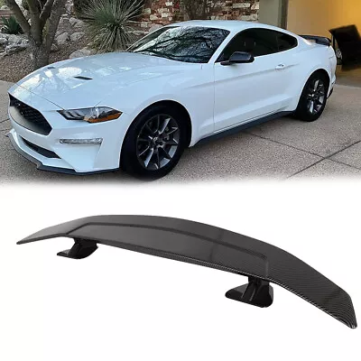 46  Rear Trunk Wing Racing Spoiler GT Carbon Fiber For Ford Mustang GT V8 Mach 1 • $99.45