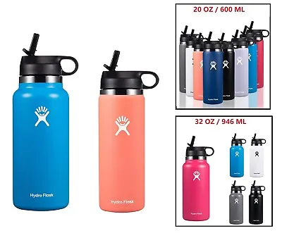 $19.88 • Buy 20/32oz Hydro Flask Water Bottle W/ Straw Lid Stainless Steel Vacuum Wide Mouth