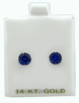 AAA TANZANITE 1.68 Cts STUD EARRINGS 14K YELLOW GOLD - Brand New - Made In USA • $0.99