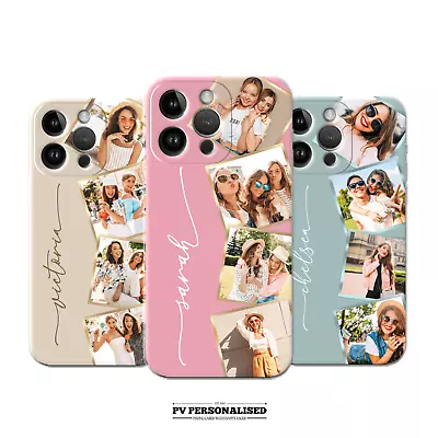 Personalised Custom Photo Collage Phone Case Silicone Cover For IPhone 15 11 14 • £7.19