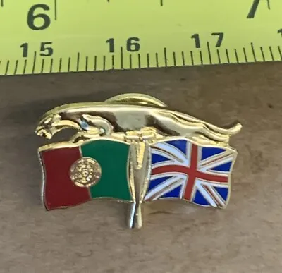 Jaguar Leaping Lapel Pin/badge Collectibles Rare Unusual Union Jack /Portugal ? • £29