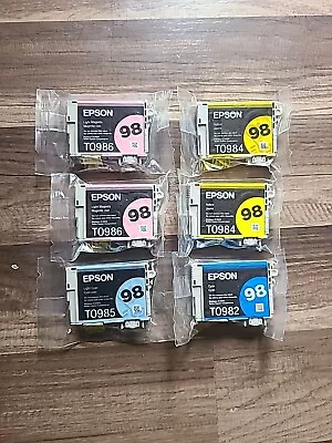 6 New Genuine Epson 98 Ink Cyan Yellow/light Magenta/light Cyan TO982-TO986 • $59.99