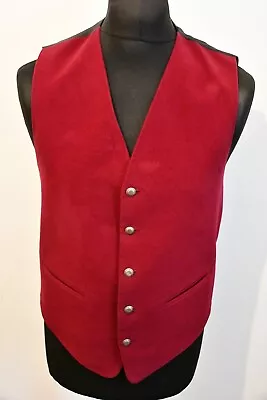 Burton Menswear Red Burgundy Velvet Hobbit Waistcoat Size M • £10