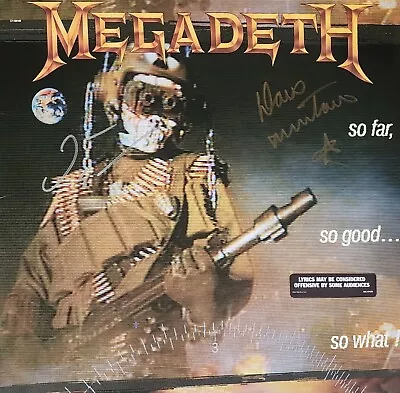 So Far So Good...So What! By Megadeth VINYL SIGNED MUSTAINE AND ELLEFSON 1988 • $199.99