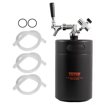 VEVOR Pressurized Growler Mini Beer Keg Draft Beer Growler Home 170Oz 5L Black • $88.99