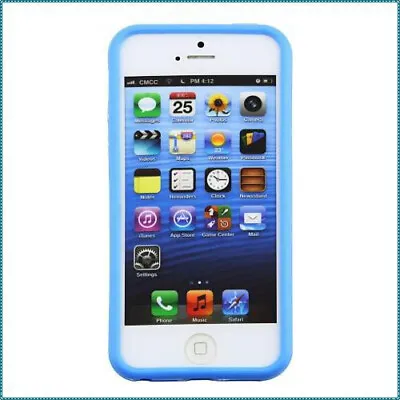 Bumper Case Cover For Iphone 5 5S 5C Blue Stylish + Free Screen Protector • £2.99
