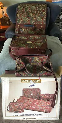 Vintage Set Of 3 Pieces MEMBERS Only Travel Luggage Bag Garment Suit 2 NOS 80’s! • £94.07