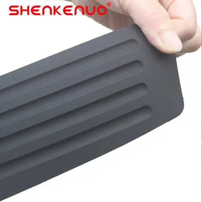 Car Rear Bumper Sill Protector Plate Universal BLACK Rubber Scratch Cover Guard • $15.98