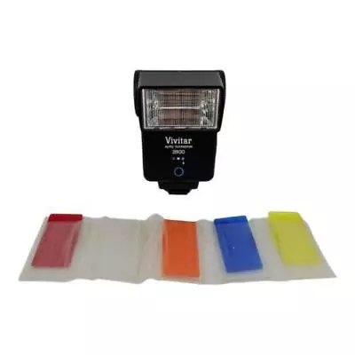 Vivitar 2800 Shoe Mount Flash W/ Colored Overlays | Camera | Photography | Lens • $19.17