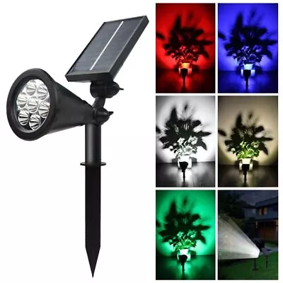 Lamp Yard Garden Multi-Color Lights Solar Powered Outdoor Spotlight Solar Panel • £11.75